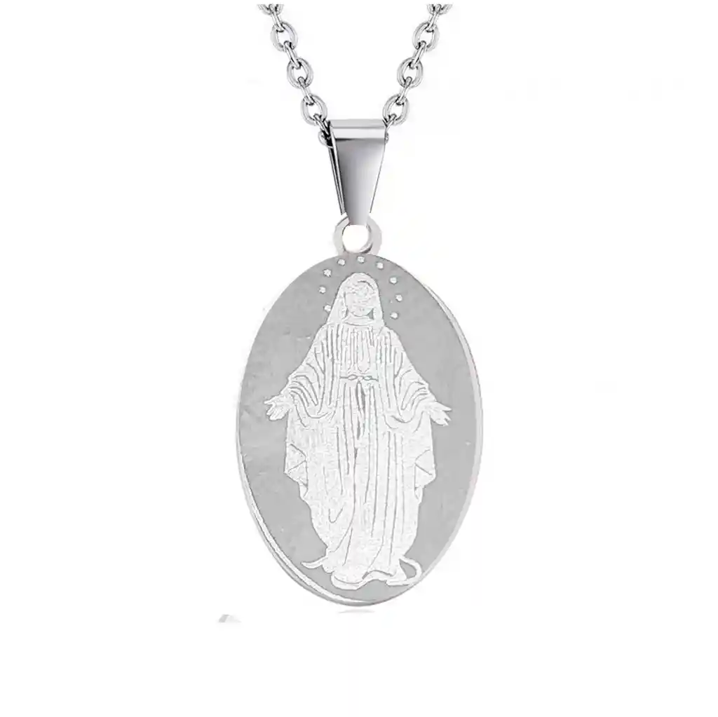 Collar Medalla Virgen Maria +estuche Gamuchop.