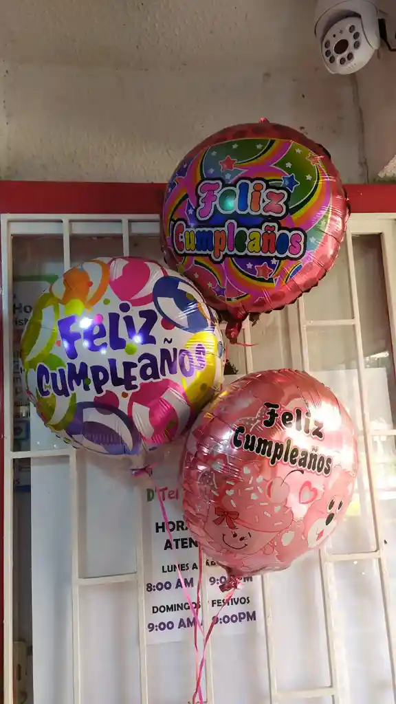 Globo Metalizado De Feliz Cumpleaños Inflado En Helio De 18 Pulgadas