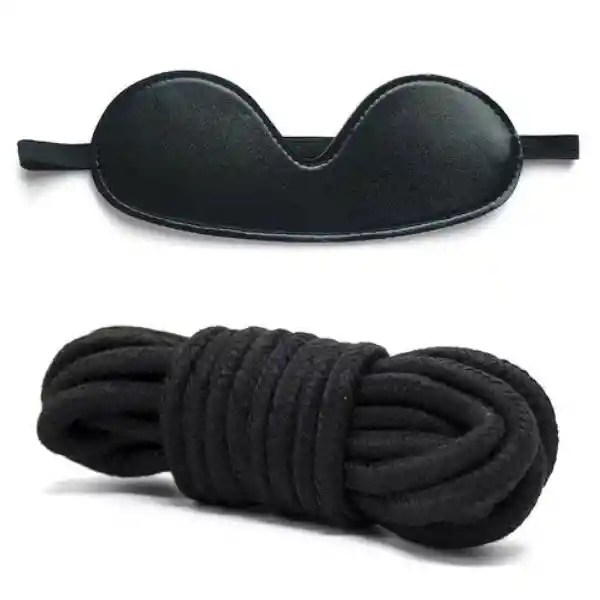 Kit Bondage Bdsm Sado 10 Piezas Color Negro