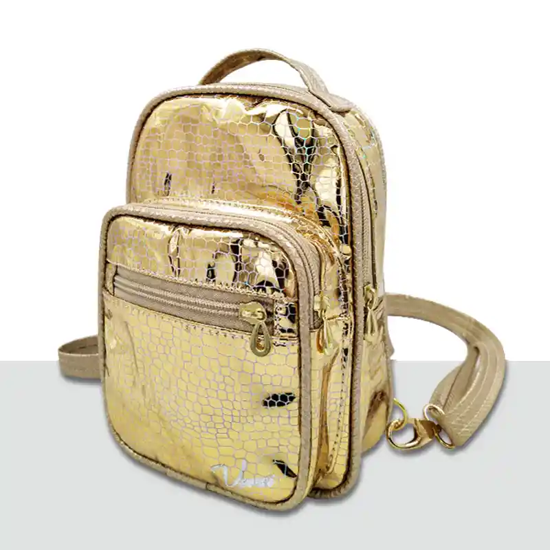 Bolso Morral Versi Rio Diseño Bolso Dorado Lizo Mujer