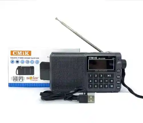 Radio Portátil Multibanda Recargable Am Fm Sw Y Mp3