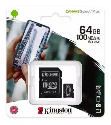 Memoria Micro Sd Kingston 64gb Uhs-i U1 Clase 10 95mb/s