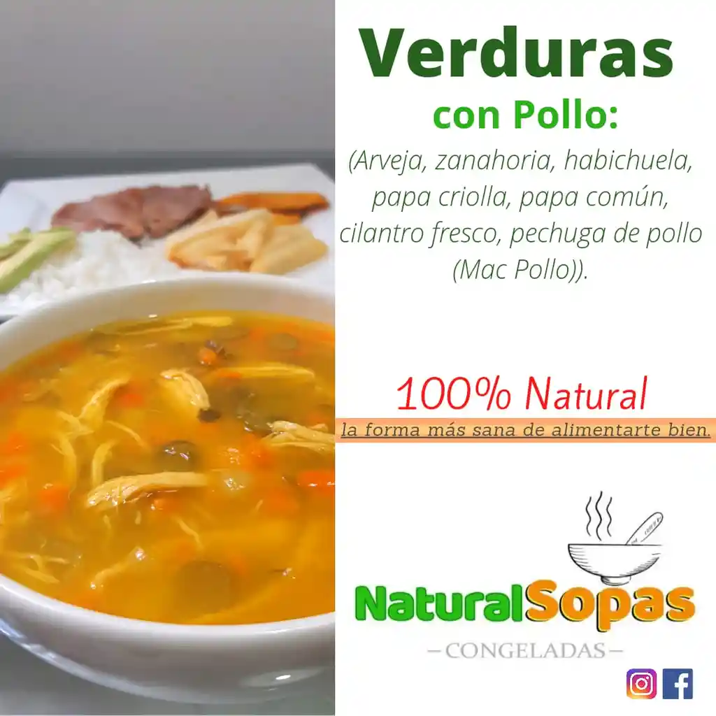 Sopa Verduras Con Pollo X370 Gramos, Congelado