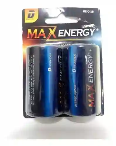 Bateria Pila Alcalina Tipo D Grande X2 Max Energy 1.5v