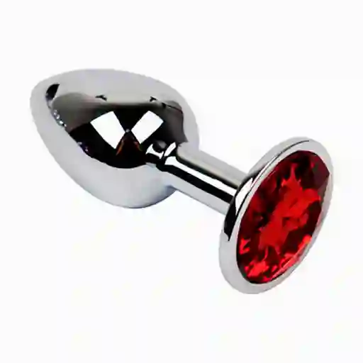 Plug Anal Metálico Talla S Joya Roja