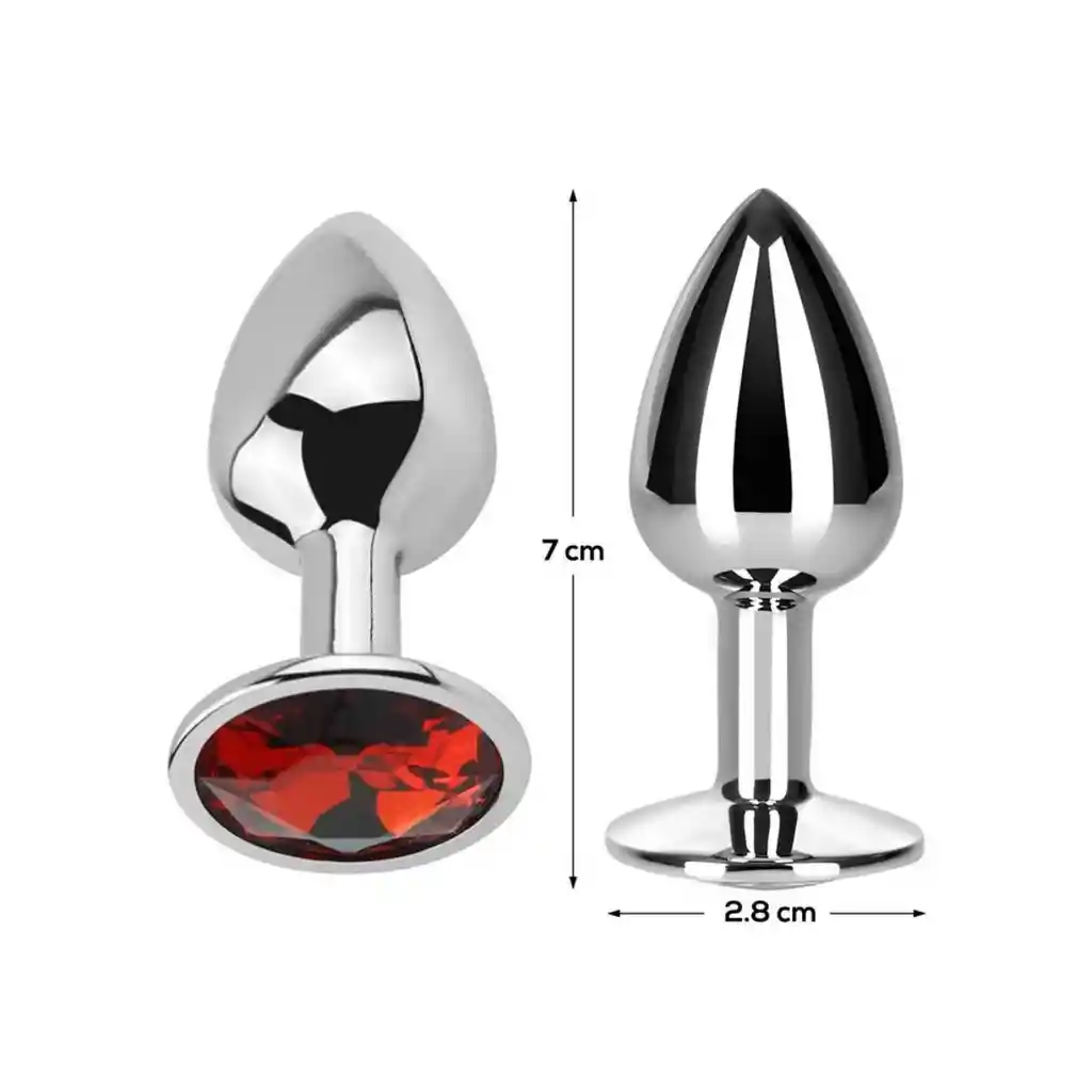 Plug Anal Metálico Talla S Joya Roja