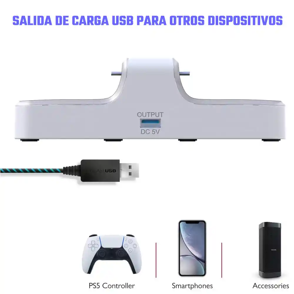 Base De Carga Dual Dock Para Controles Sony Play Station Ps5