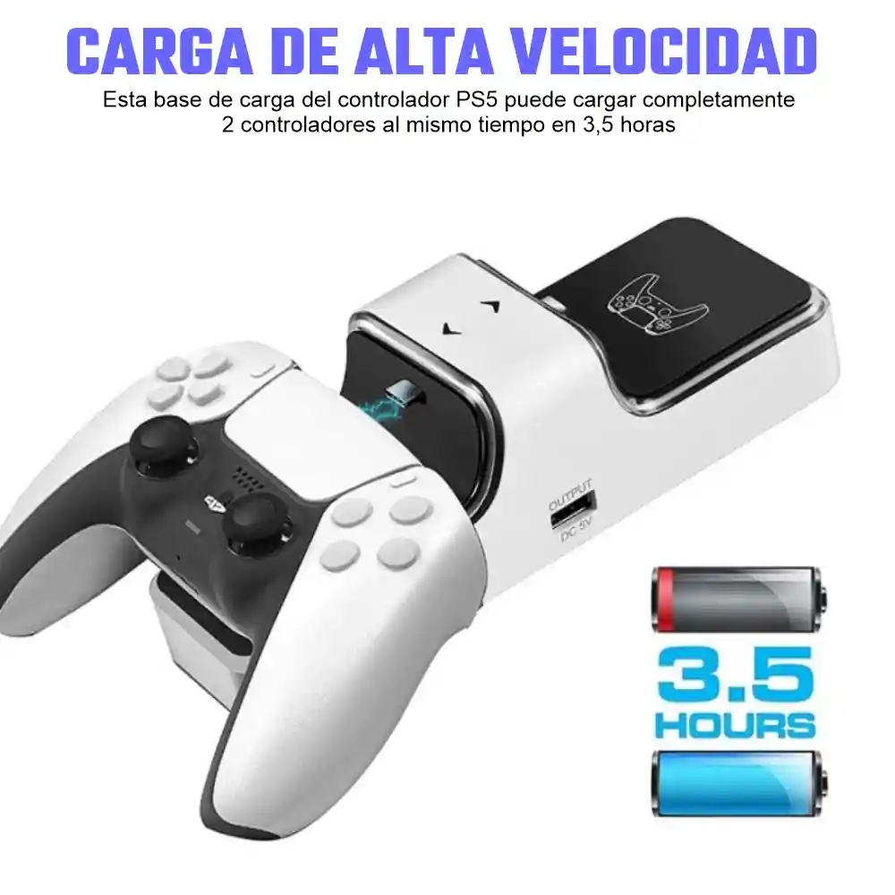 Base De Carga Dual Dock Para Controles Sony Play Station Ps5