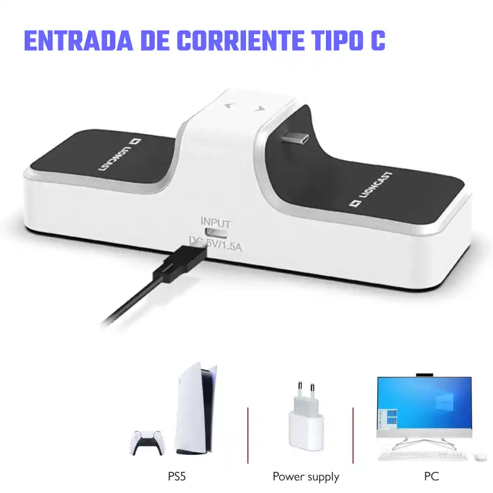 Base De Carga Dual Dock Para Controles Sony Play Station Ps5