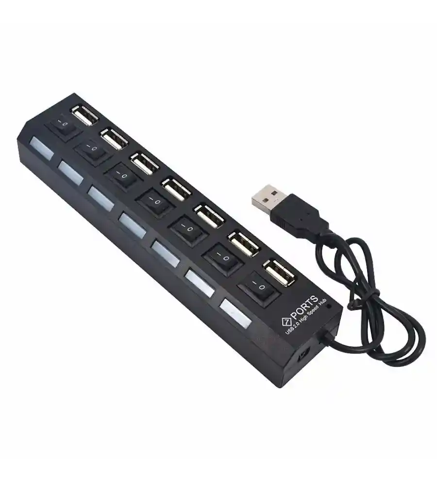 Multi Puerto 7 Puertos Hub Usb 2.0 Con Interruptor Switch