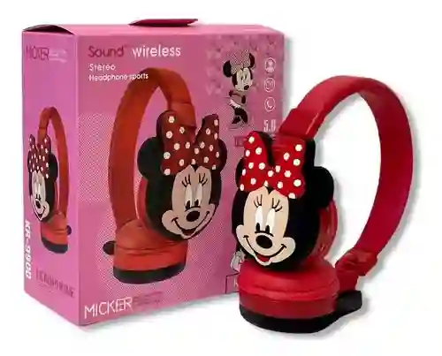Diadema Audífonos Bluetooth Minnie Mouse Inalámbrica Kr-9900