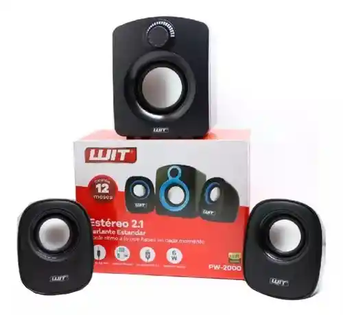Parlantes Para Computador Pc Wit Conexión 3.5mm Usb Pw-2000