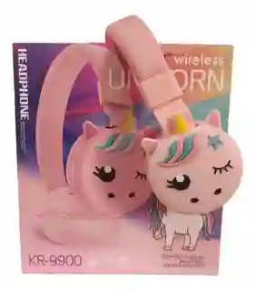 Audífonos Bluetooth Micrófono Kr-9900 Diseño De Unicornio