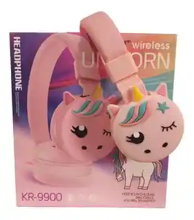 Audífonos Bluetooth Micrófono Kr-9900 Diseño De Unicornio