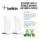 Router + Mesh Wifi 6 Gigabit Ax1800, Belkin Rt1800 (2-pack)