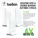 Router + Mesh Wifi 6 Gigabit Ax1800, Belkin Rt1800 (3-pack)