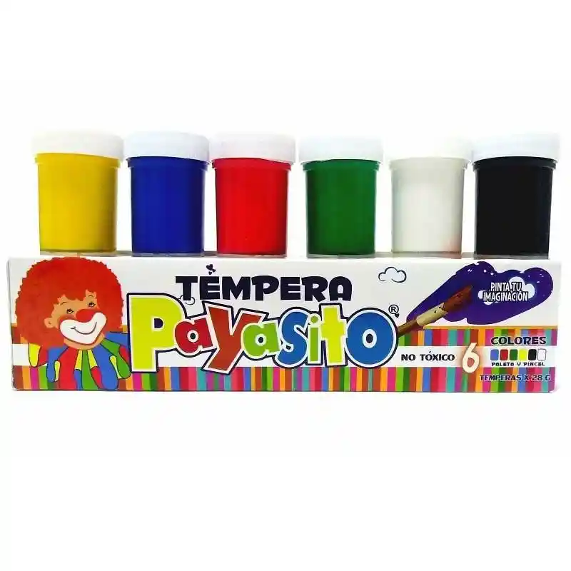 Caja De Temperas X 6 Und Colores Surtidos Economica