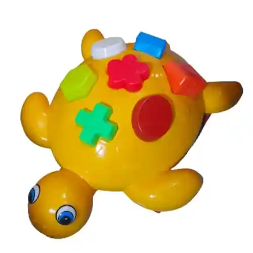 Tortuga Didáctica Para Encajar Fichas En Color Fucsia..