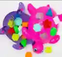 Tortuga Didáctica Para Encajar Fichas En Color Fucsia..