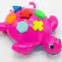 Tortuga Didáctica Para Encajar Fichas En Color Fucsia..