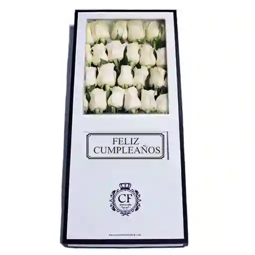 Celeste 24 Rosas - Caja Blanca
