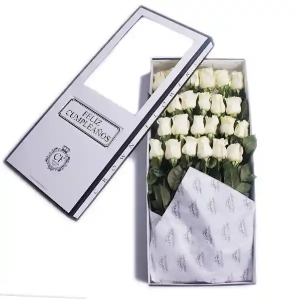 Celeste 24 Rosas - Caja Blanca