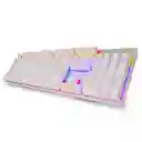 Teclado Mecánico Gamer Gtune Mkf305 Blaco Plata Rainbow Rgb