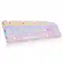 Teclado Mecánico Gamer Gtune Mkf305 Blaco Plata Rainbow Rgb