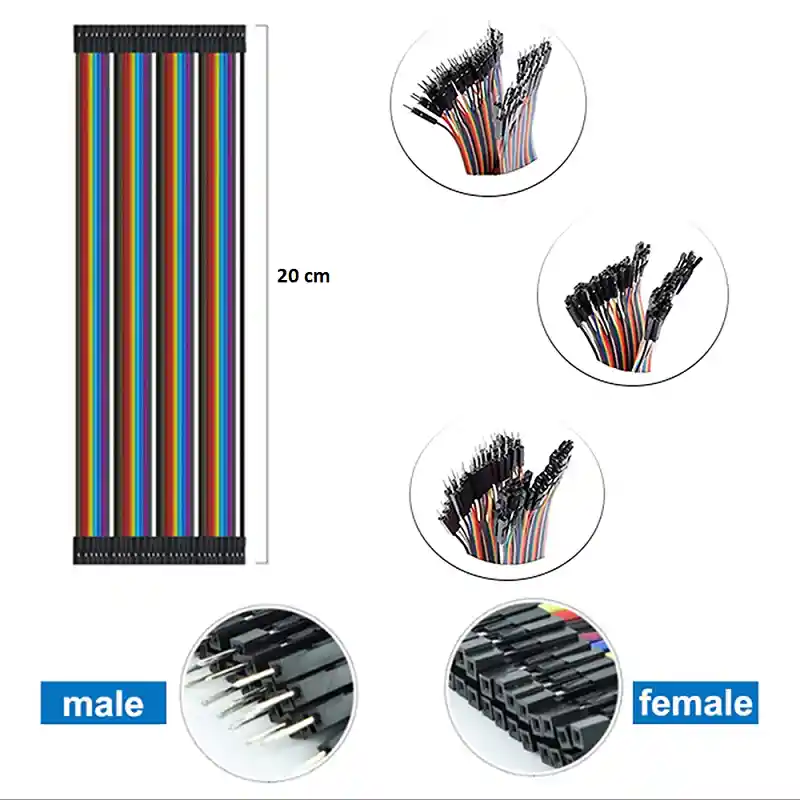 Cable Jumper Dupont Arduino Macho - Macho 40 Pines 10 Cm