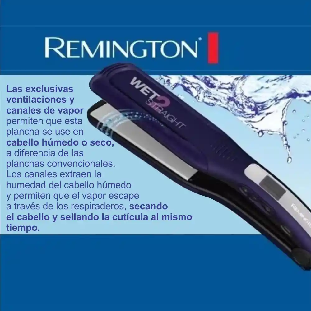 Plancha Profesional Remington Wet2 Straight S8001 Placa Ancha