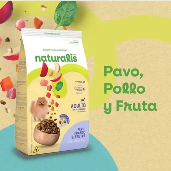 Naturalis Adulto Razas Pequeñas Pollo, Peru & Frutas 2.5kg