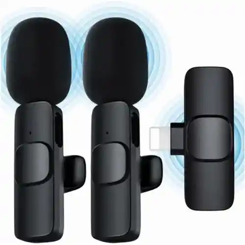 Duo Microfono De Solapa Inalambrico F4 Tipo iPhone 