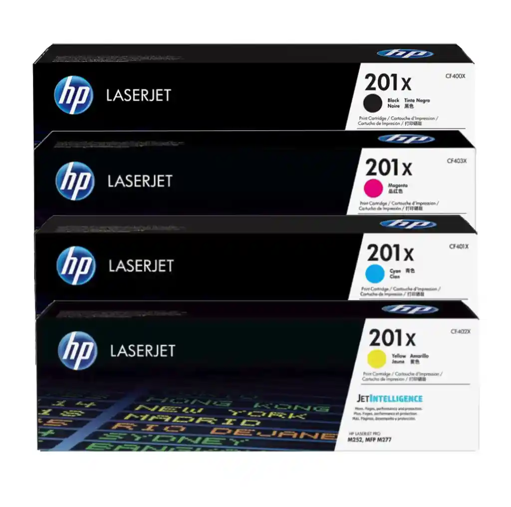 Combo Cartucho De Toner Hp 201x Negro Y 201a Colores Original