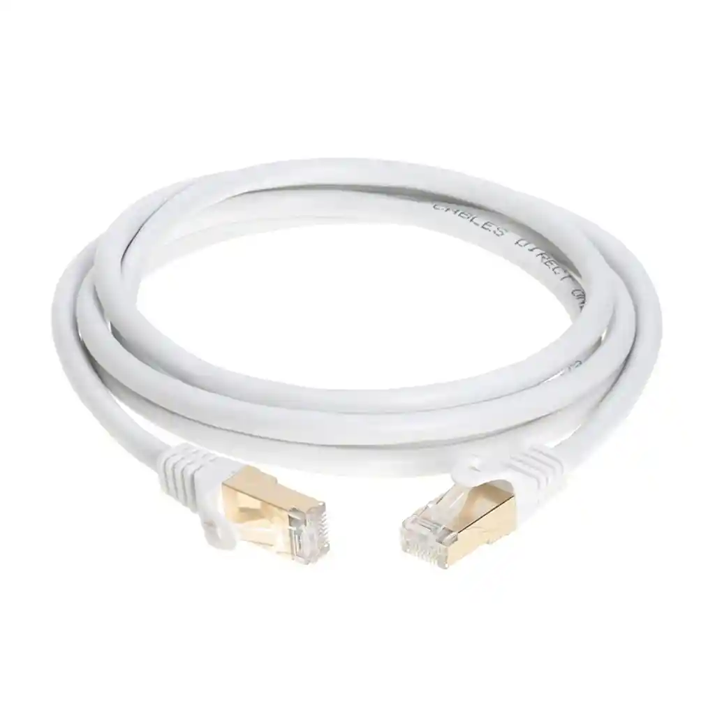 Cable De Red Utp Categoría 7 Blanco 100% Cobre 3 Metros