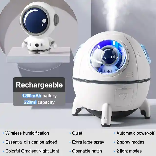 Humidificador Ultrasonico Nave Astronauta Difusor Aromas