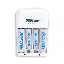 Cargador De Pilas Beston + 2 Pilas Aa Y 2 Pilas Aaa