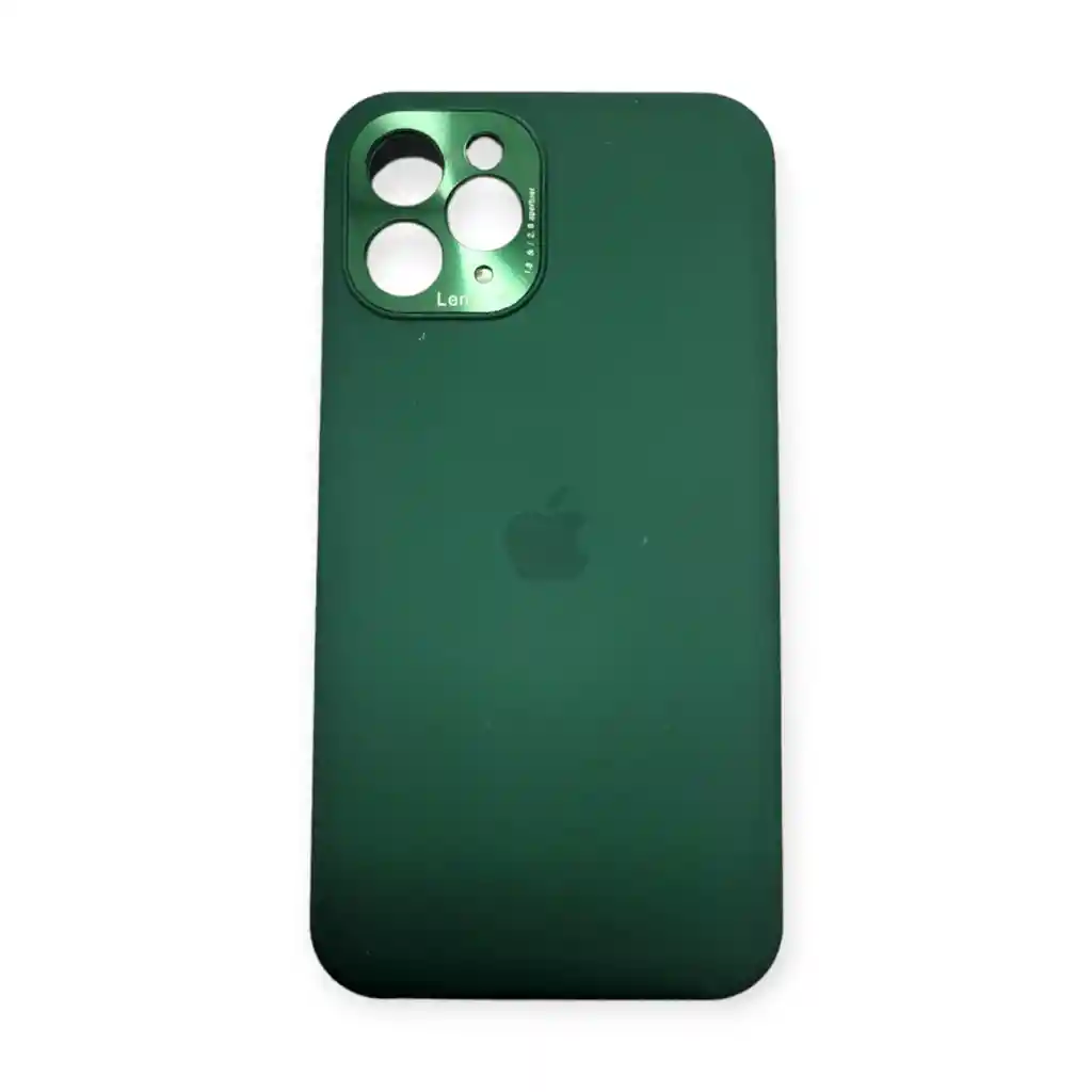 Silicone Case Estuche Funda Con Protector Cámara Para Iphone 11 Pro Max Verde Musgo