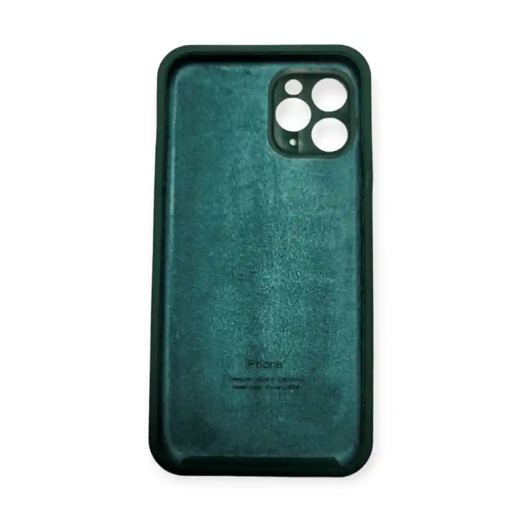 Silicone Case Estuche Funda Con Protector Cámara Para Iphone 11 Pro Max Verde Musgo