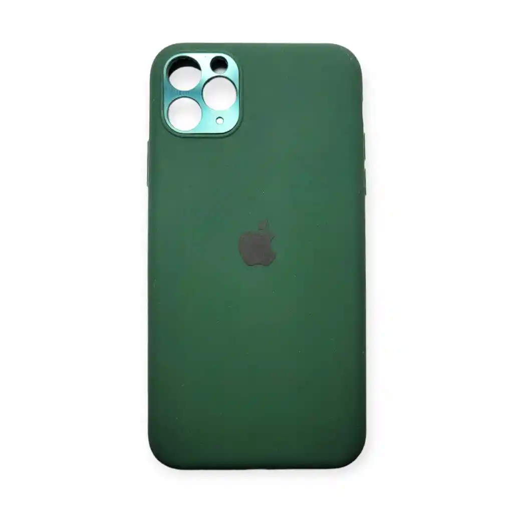 Silicone Case Estuche Funda Con Protector Cámara Para Iphone 11 Pro Verde Musgo