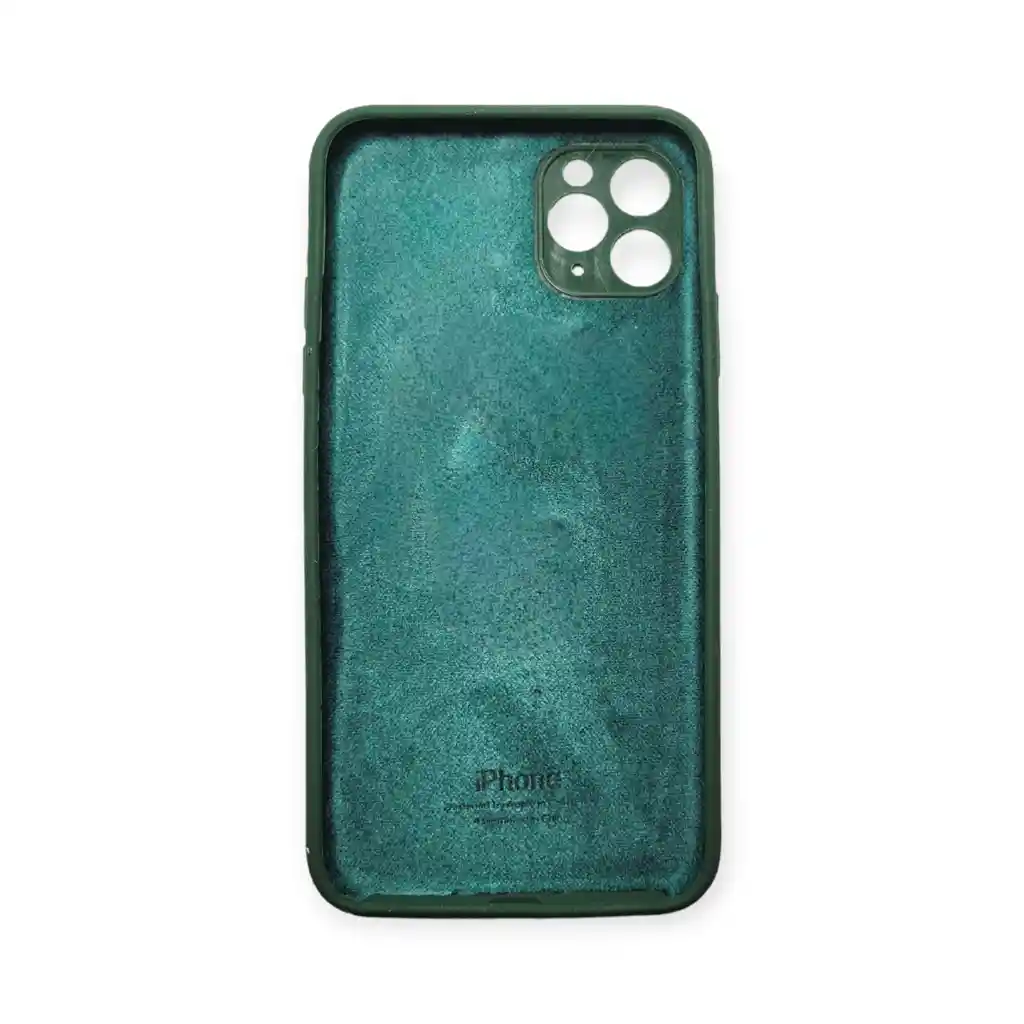 Silicone Case Estuche Funda Con Protector Cámara Para Iphone 11 Pro Verde Musgo