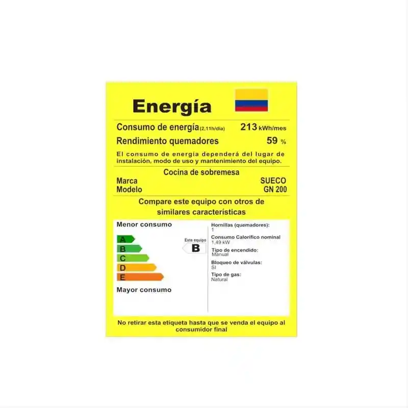 Estufa De Sobremesa Sueco Gas Natural 1 Puesto