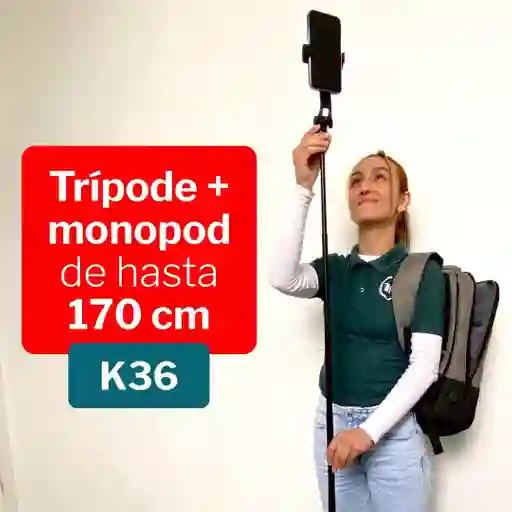 Monopod+ Trípode 1.7mt P/teléfono K36