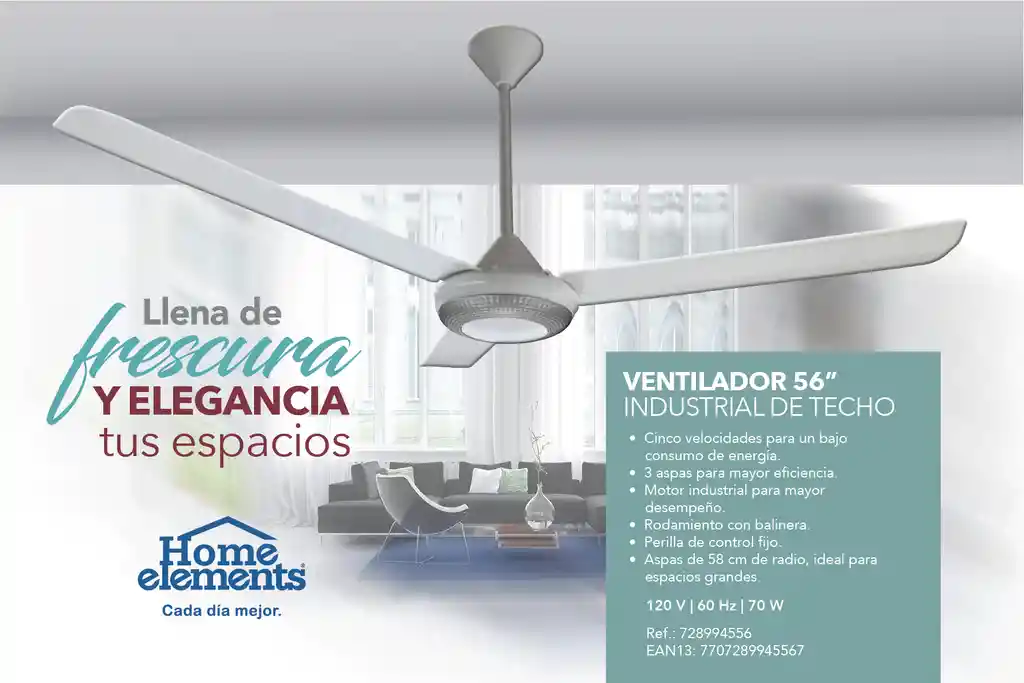 Ventilador Techo Home Elements