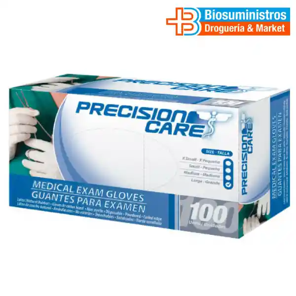  Guante Quirurgicos De Latex Precisión Care Talla S 