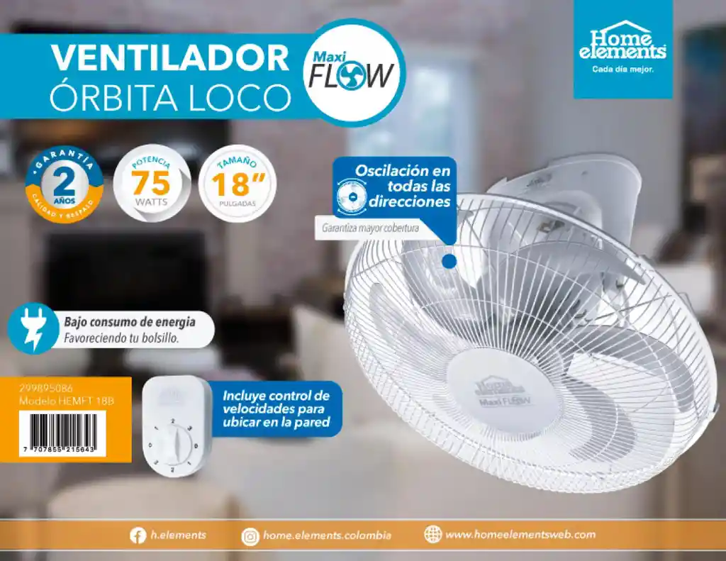 Ventilador Orbital Loco Home Elements