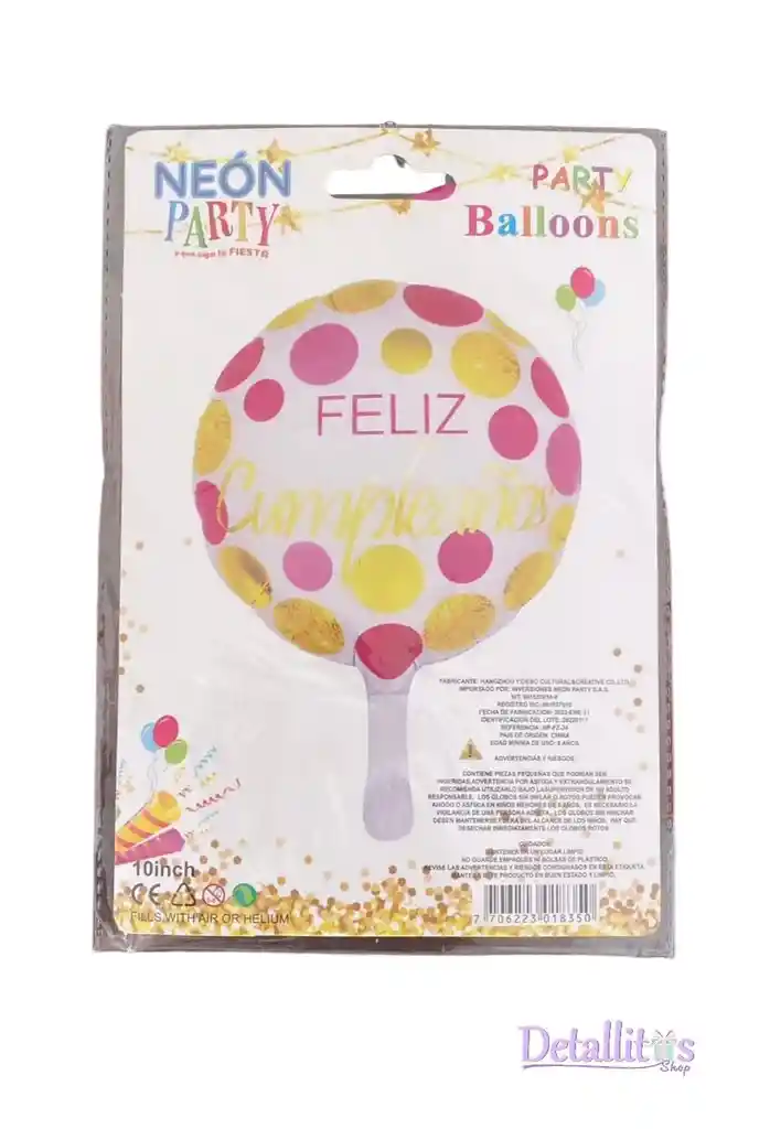 Globo Metalizado Feliz Cumpleaños 10inch