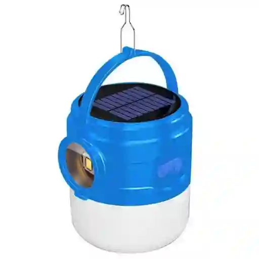 Lampara Solar T03 Azul Celeste Recargable Cable Usb Portátil Con Control