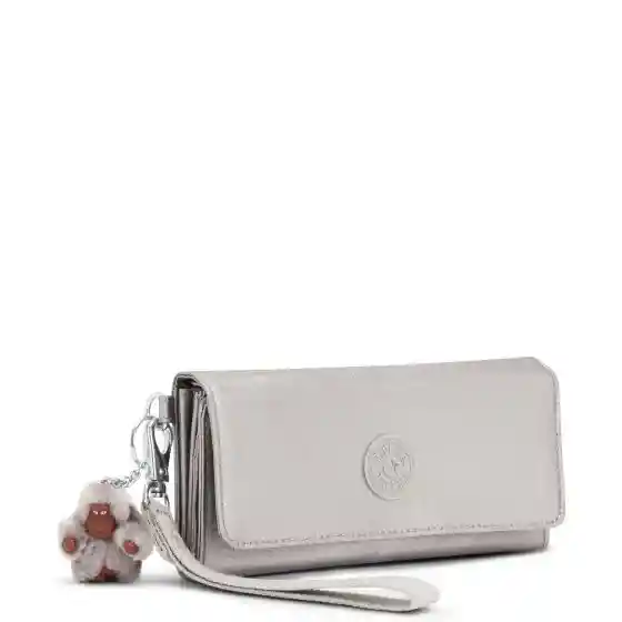 Billetera Kipling Ruby Plata Metalizada Original