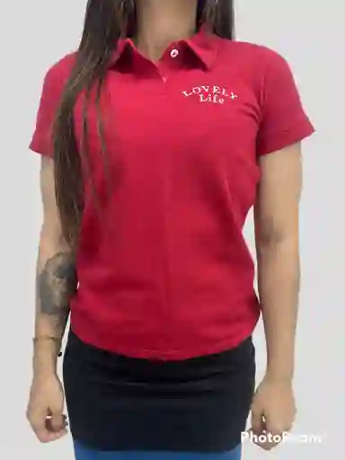 Camiseta Polo Dama Rojo Talla L