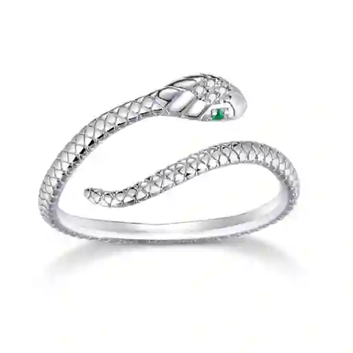 Anillo Argolla Para Mujer Serpiente Ajustable En Plata 925